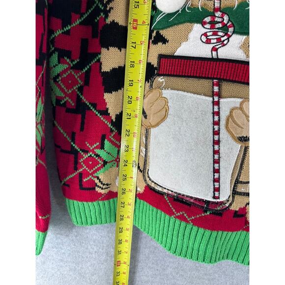 Celebrate Together Men's sz M Cat Ugly Tacky Christmas Sweater Holiday - Picture 7 of 10